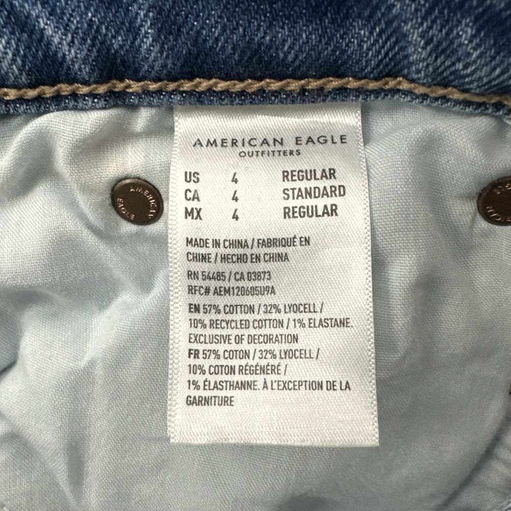American Eagle Super High‎ Rise Ankle Straight Jeans Stretch Boho Women's 4 x 27 - Picture 5 of 9